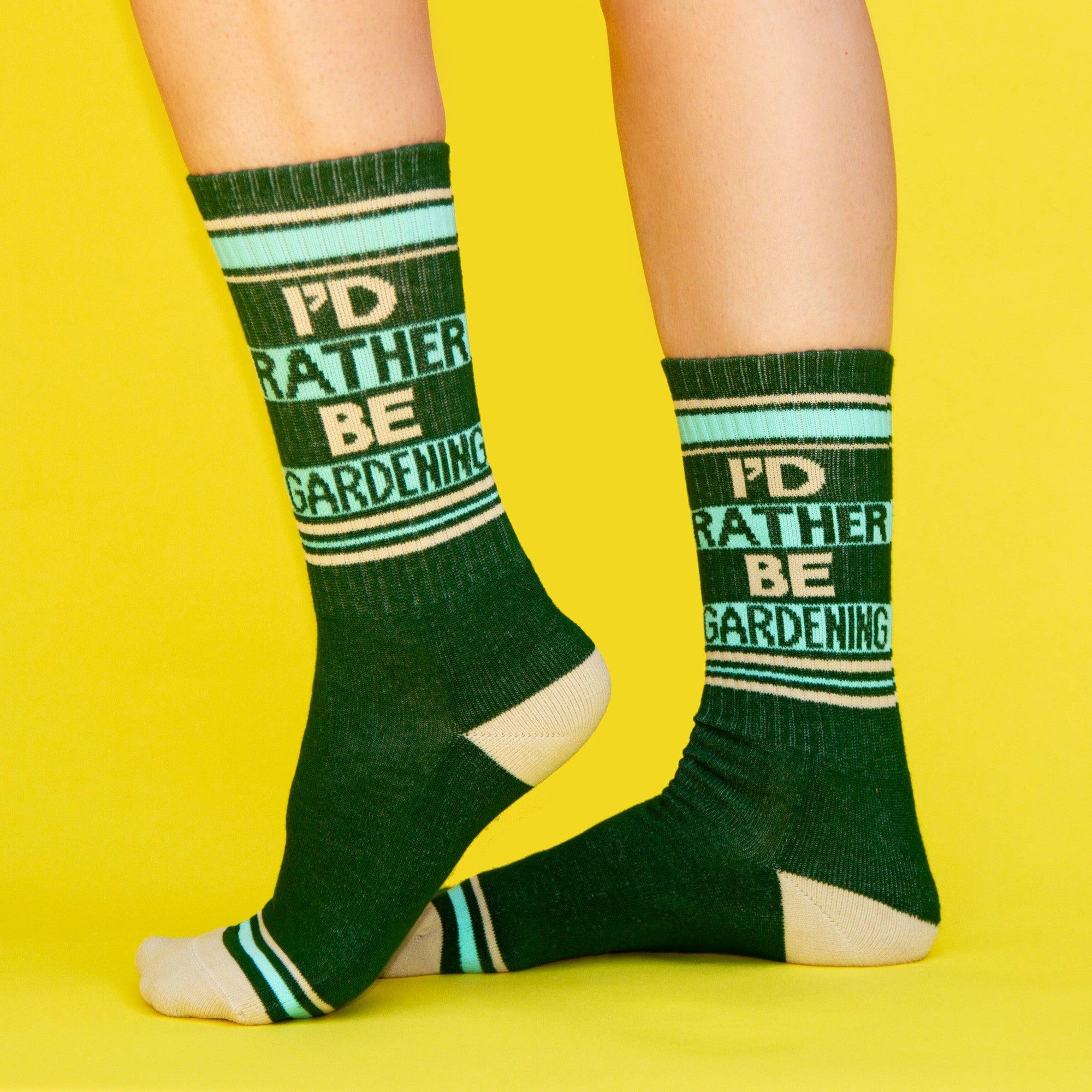 I'd Rather Be Gardening Ribbed Gym Socks | Unisex Women's Men's