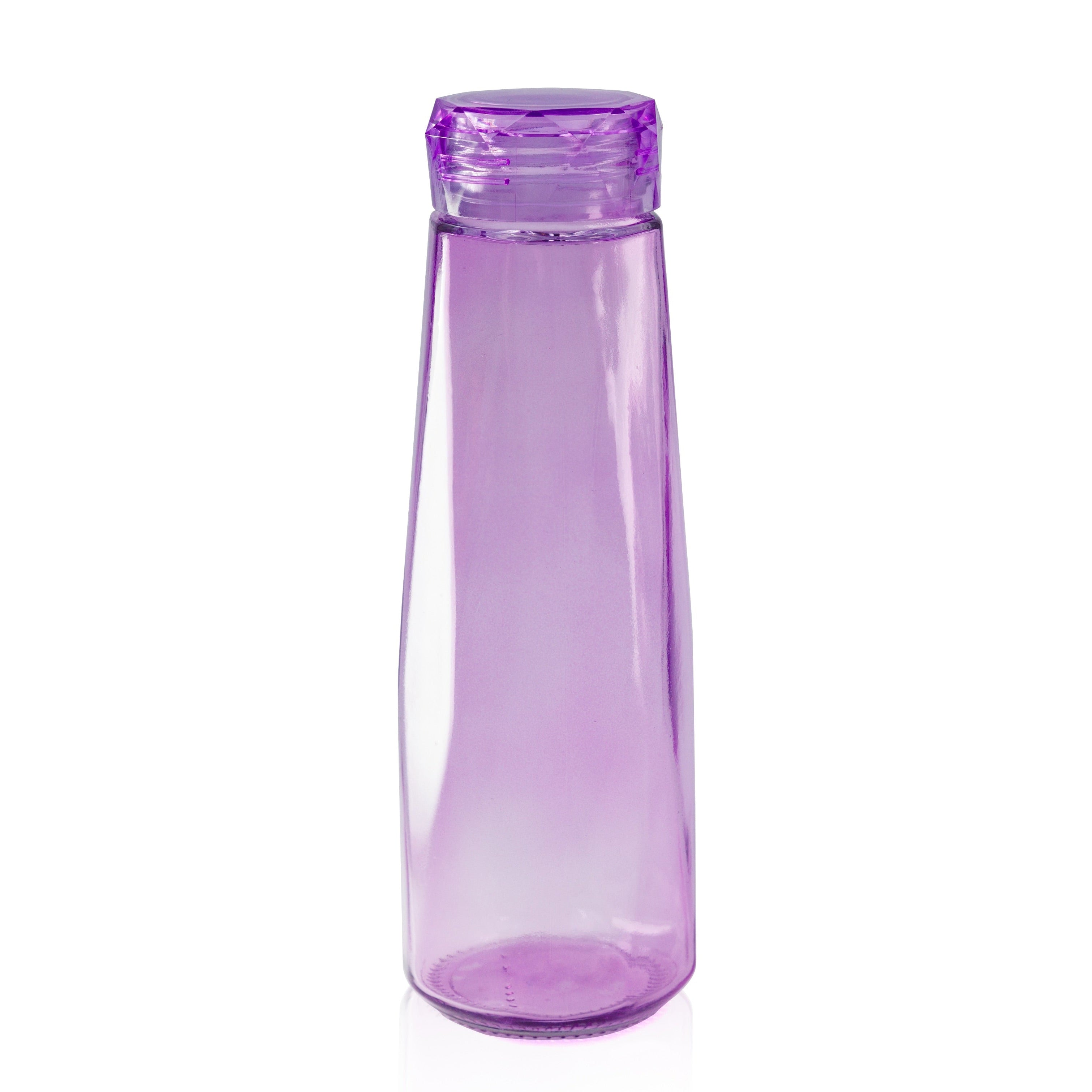 Slant Collections Aqua Blue Faceted Glass Diamond Water Bottle | 16 oz