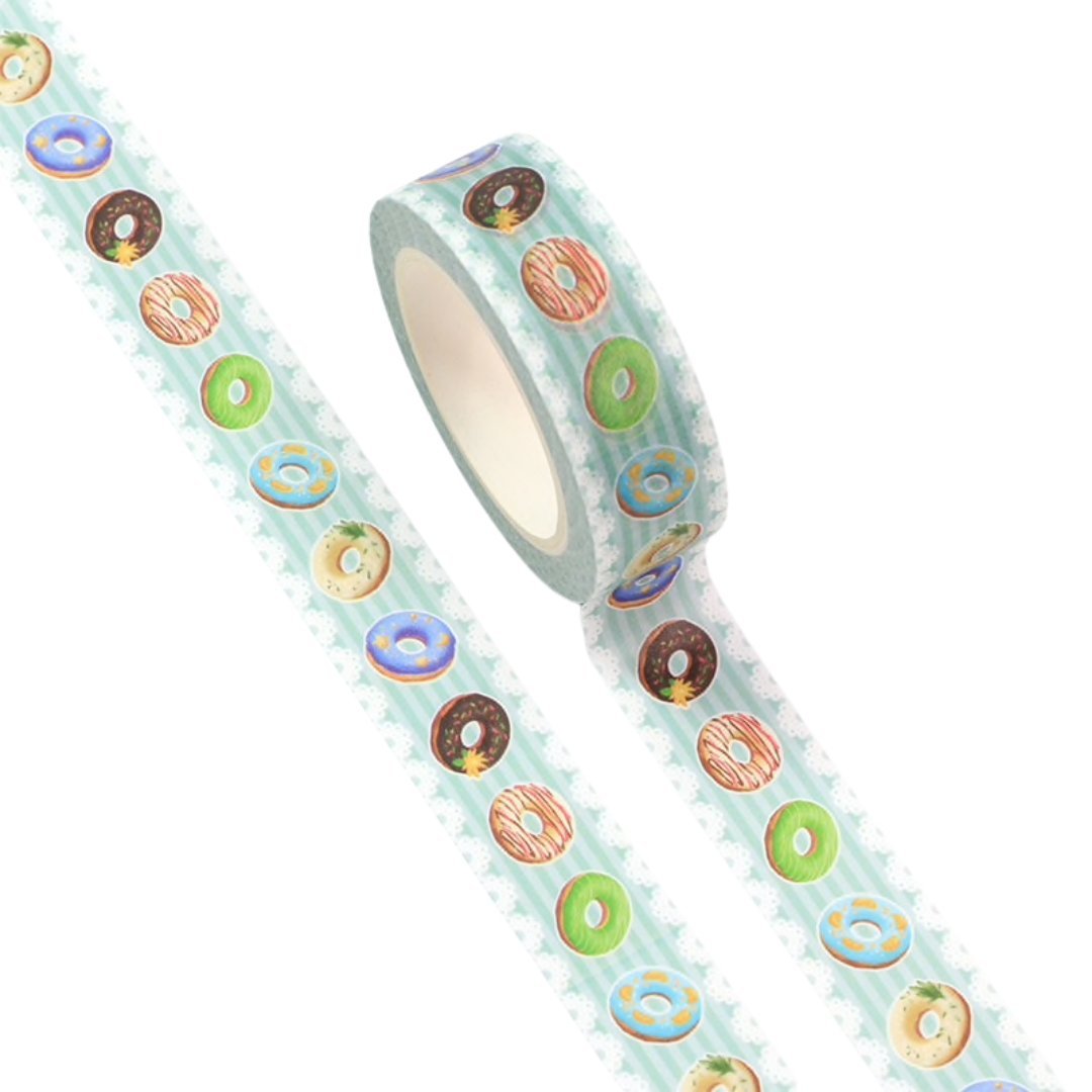 Minty Donuts and Lace Washi Tape | Gift Wrapping and Craft Tape by The Bullish Store