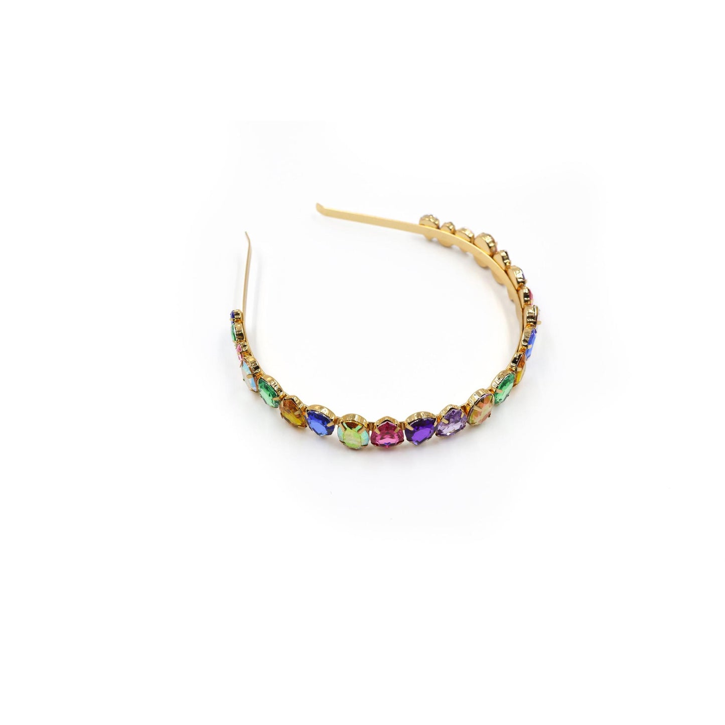 Rainbow Pear Shaped Gems Jeweled Headband