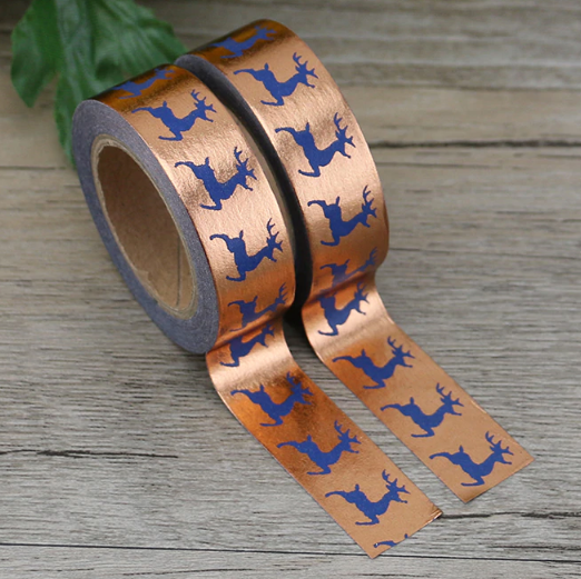 Rose Gold Reindeer Metallic Washi Tape