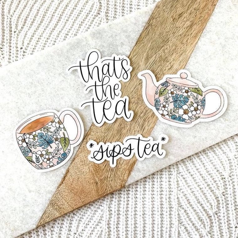 Tropical Pink Teapot Sticker | 3.5" x 3"
