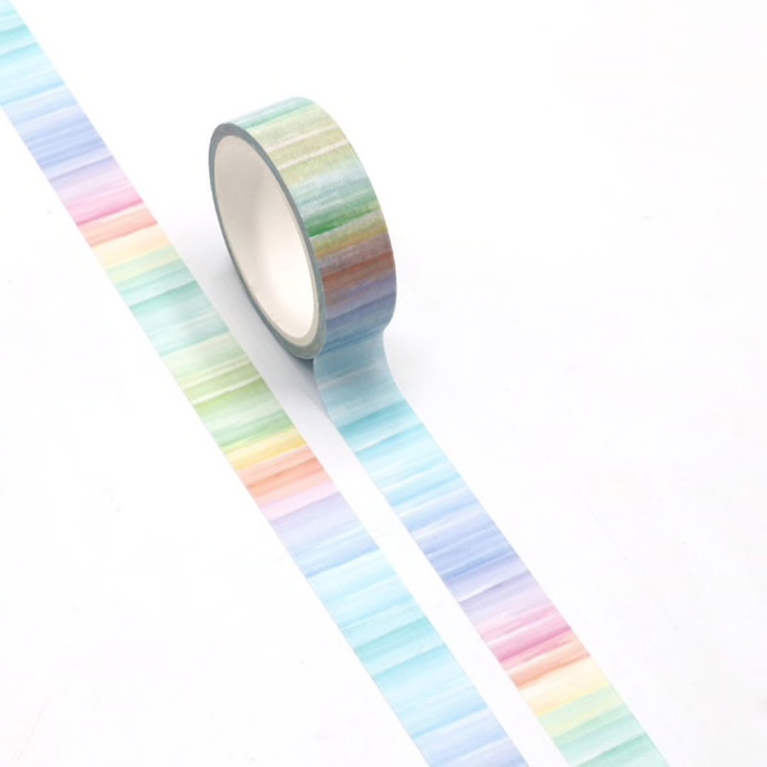Watercolor Stripe Washi Tape | Gift Wrapping and Craft Tape
