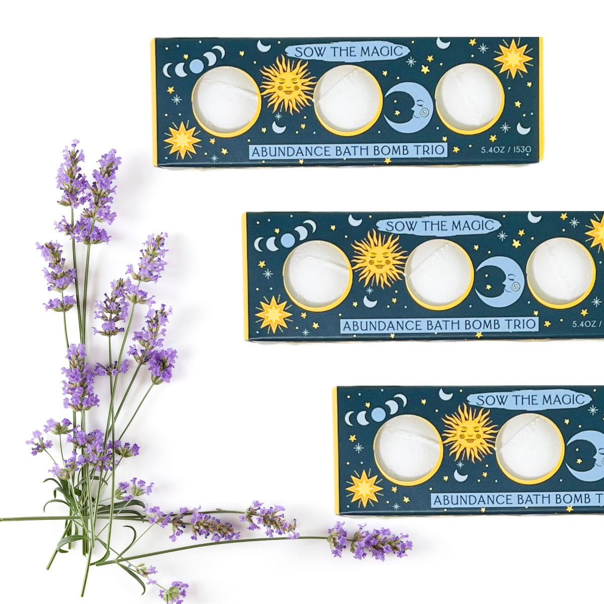 Moon Phase Abundance Bath Bomb Trio | Frankincense + Myrrh-Sow the Magic-The Bullish Store