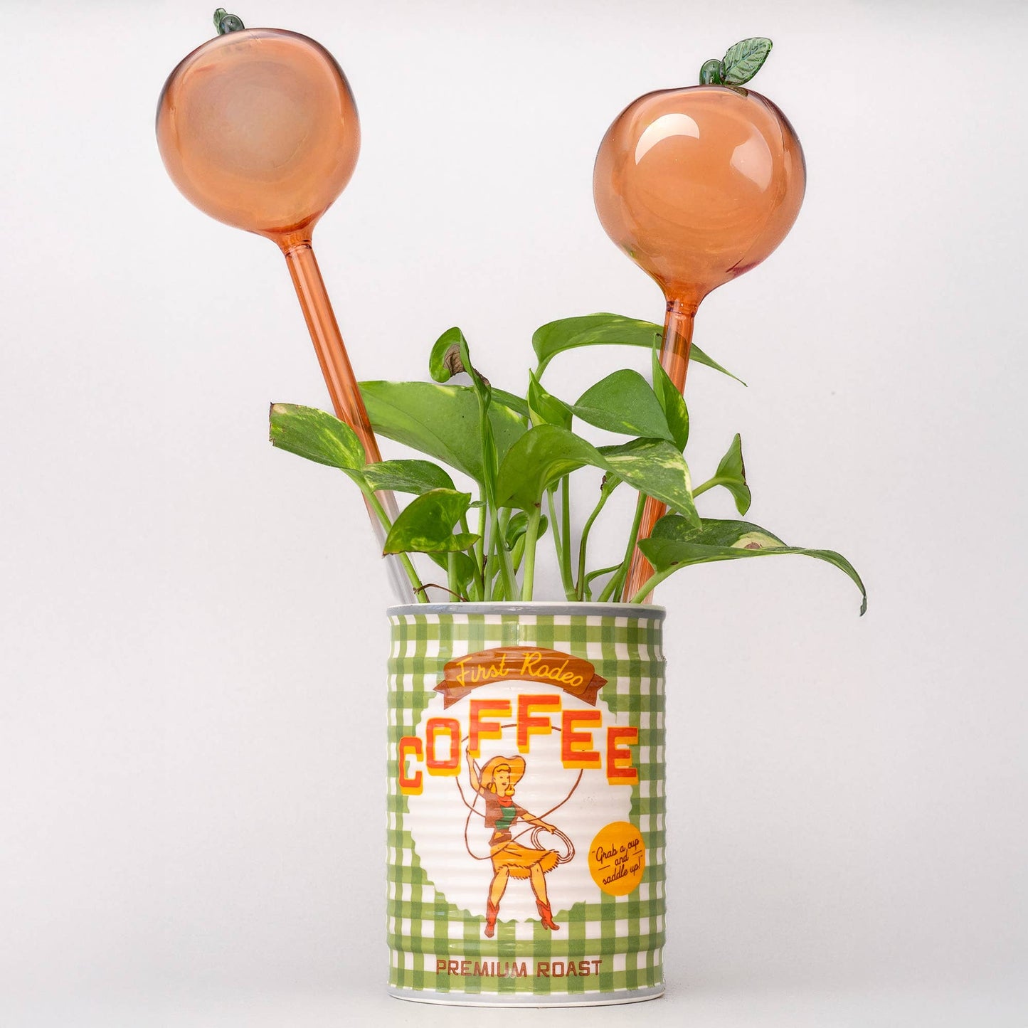 Peach Watering Globes | Self-Watering Plant Globes Set of 2