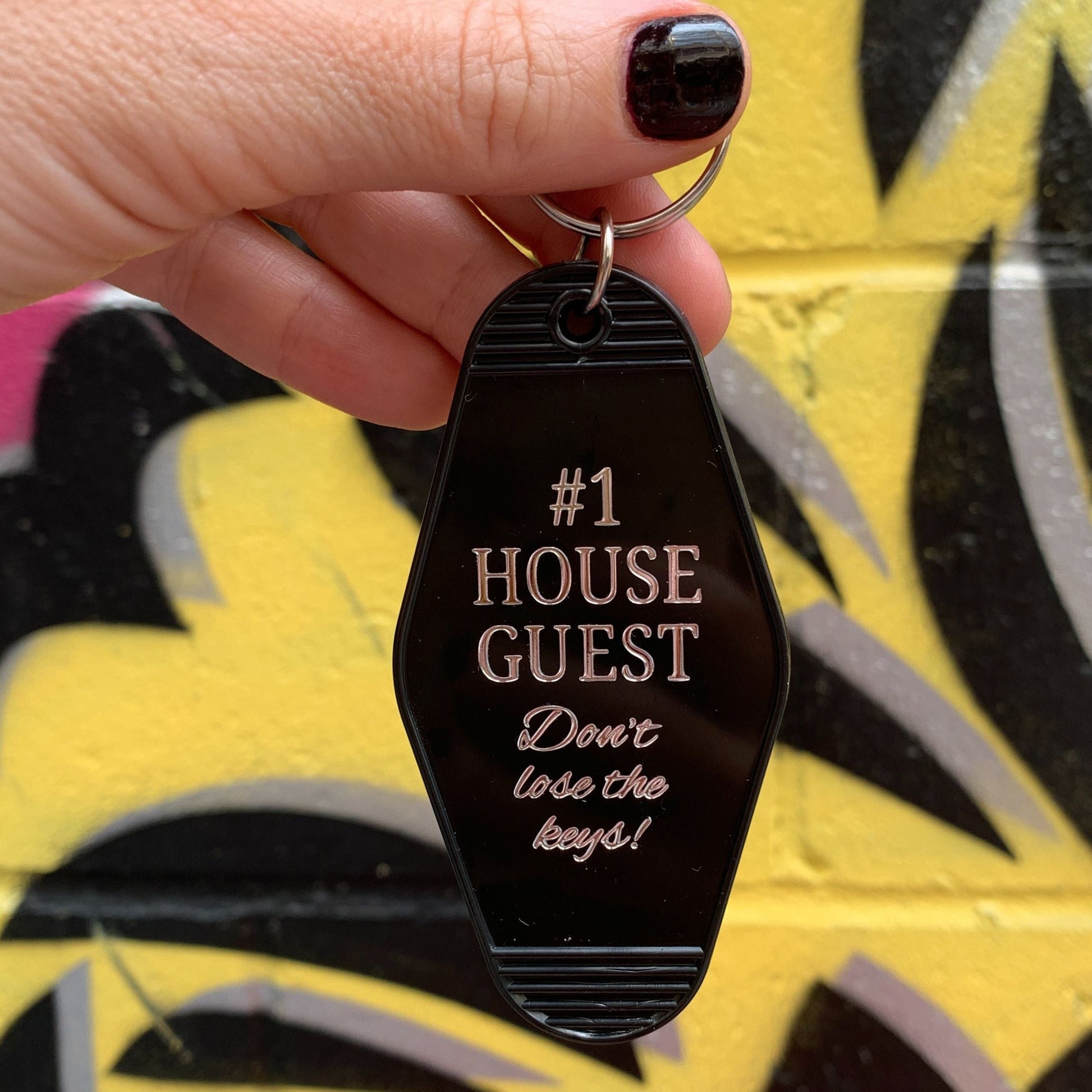 #1 House Guest Don't Lose the Keys Motel Style Keychain