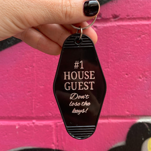 #1 House Guest Don't Lose the Keys Motel Style Keychain