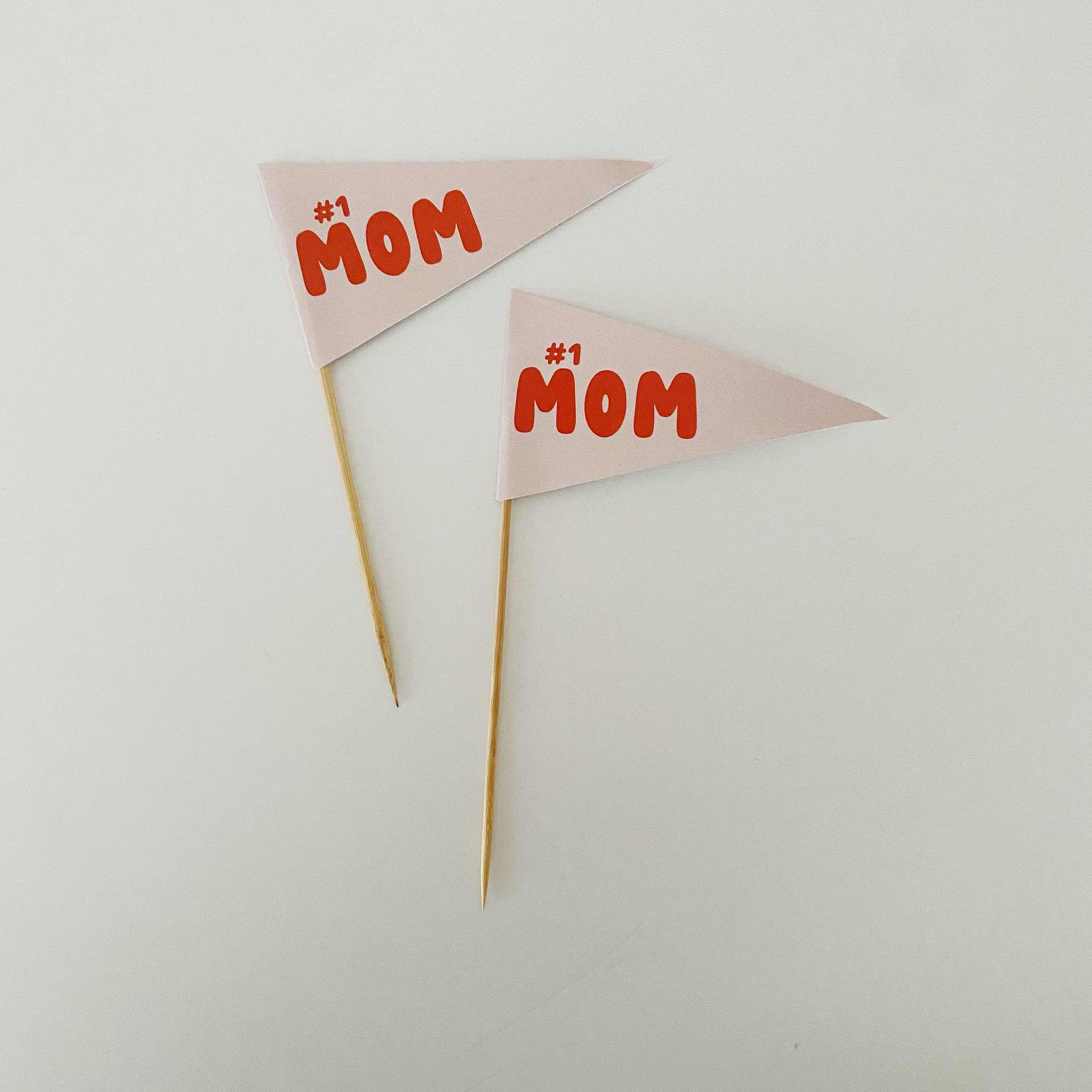 #1 MOM Pennant Flag | Handmade Plant or Cake Topper