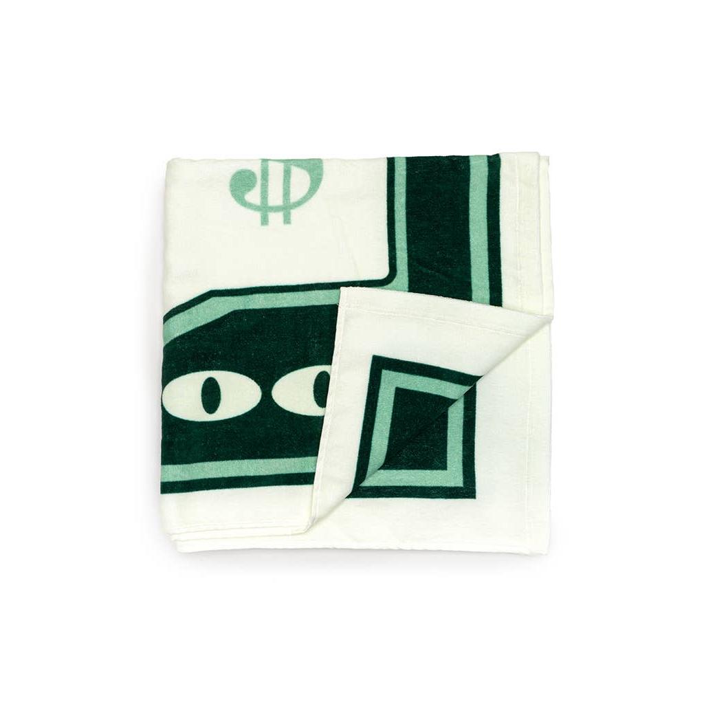 $100 Money Bill Green & Cream Pool / Beach Towel | Ultra-Soft Lightweight Travel Linen Towel