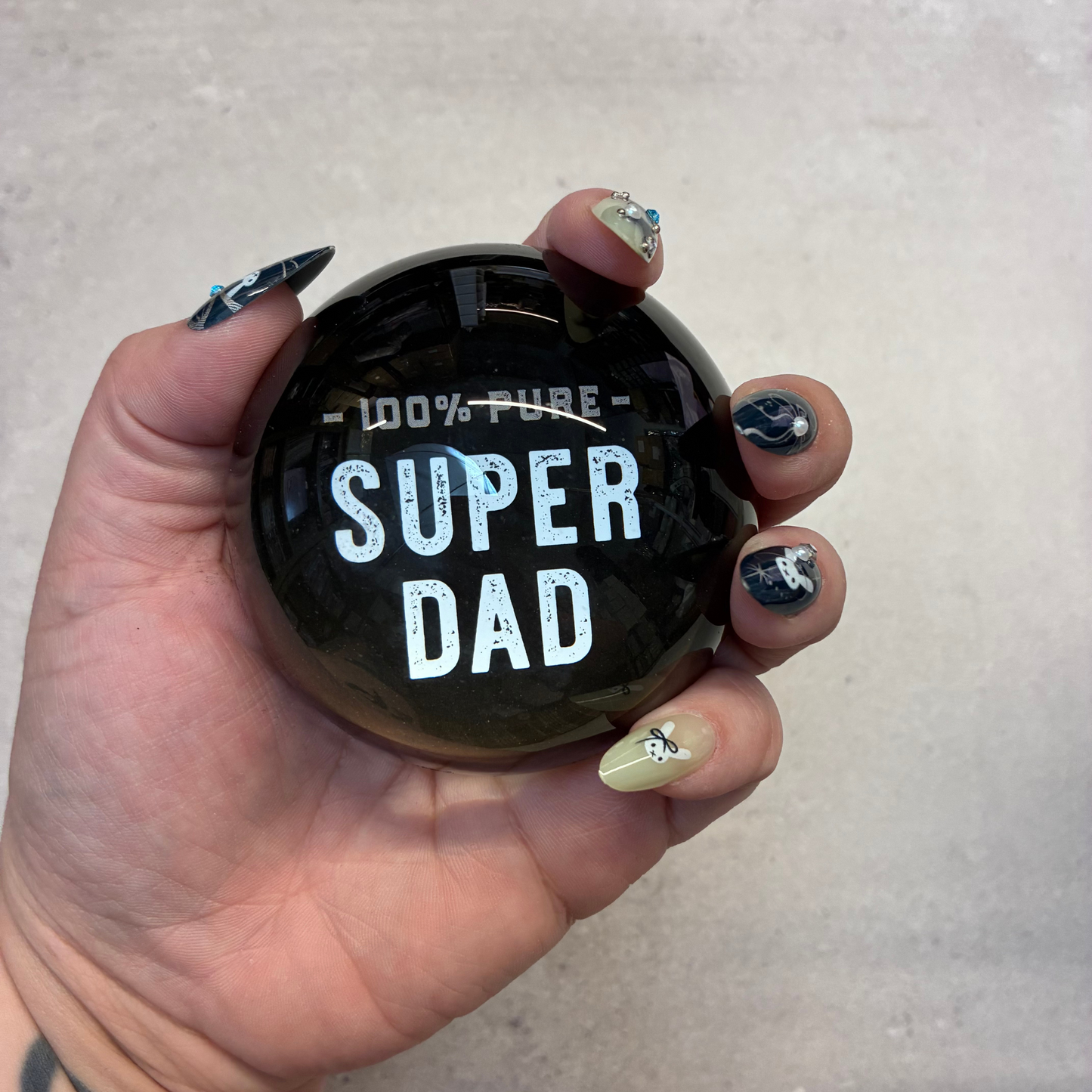 100% Pure Super Dad Glass Dome Paperweight | In a Gift Box