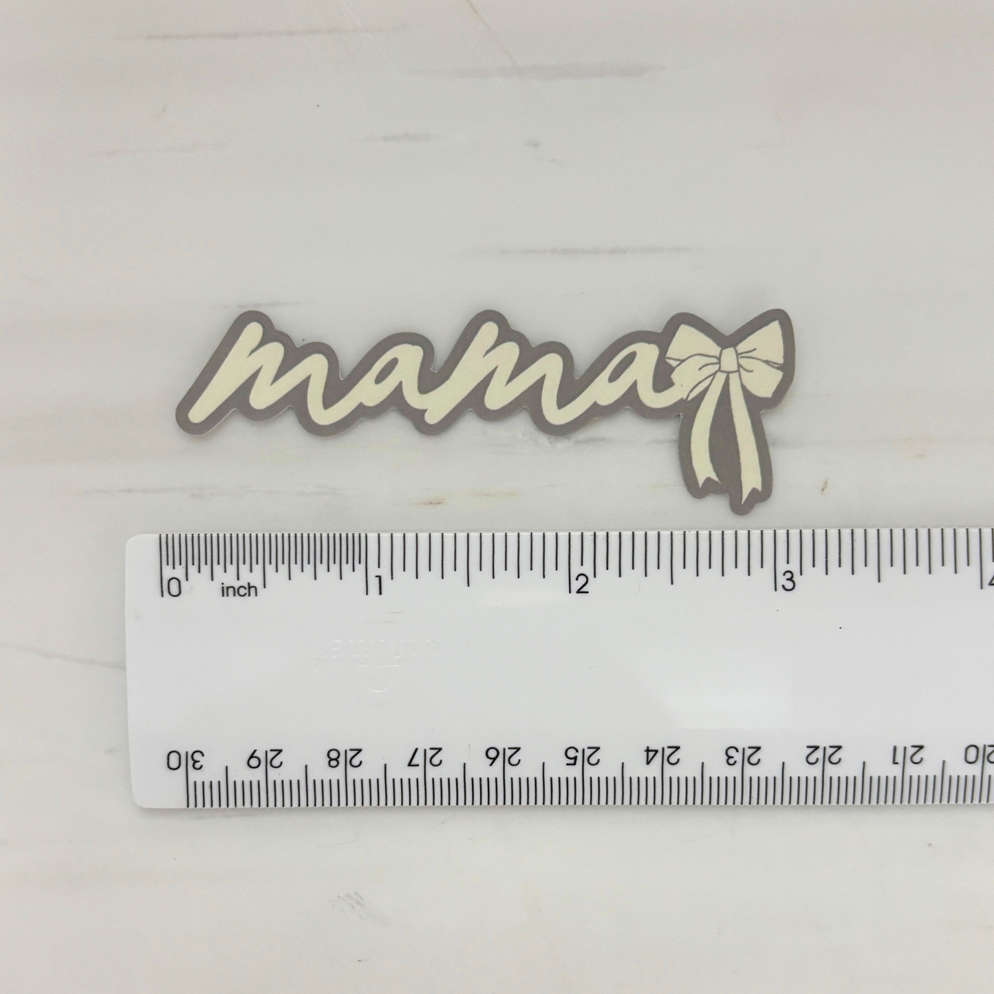 Mama Script Vinyl Sticker | Heart or Coquette Bow | 3.2" Water Bottle Sticker