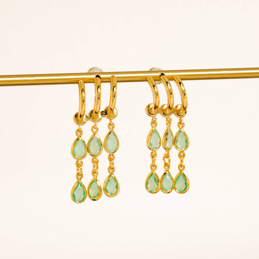 Fresco 18K Gold Vintage Crystal Drop Earrings