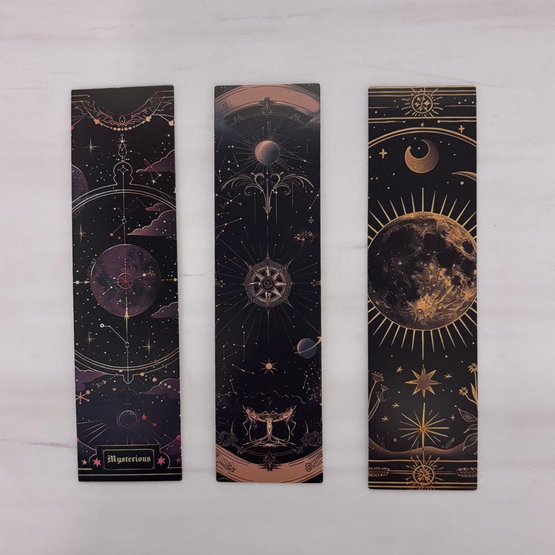 Celestial Tarot Bookmark Set of 30 | Moon & Occult Art Cardboard Bookmarks, Assorted