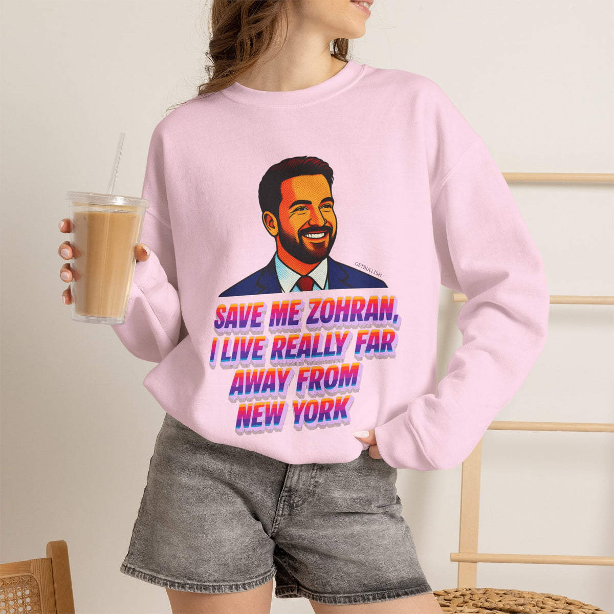 Save Me Zohran I Live Really Far Away from New York Mamdani  Unisex Heavy Blend™ Crewneck Sweatshirt [Sizes S-5X]