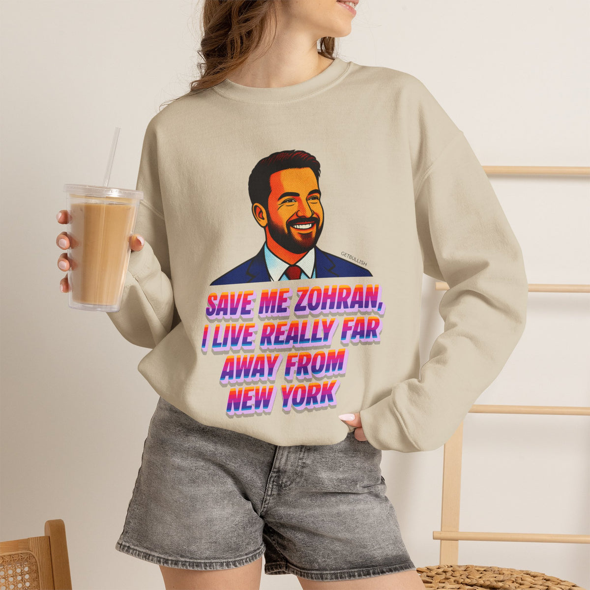 Save Me Zohran I Live Really Far Away from New York Mamdani  Unisex Heavy Blend™ Crewneck Sweatshirt [Sizes S-5X]