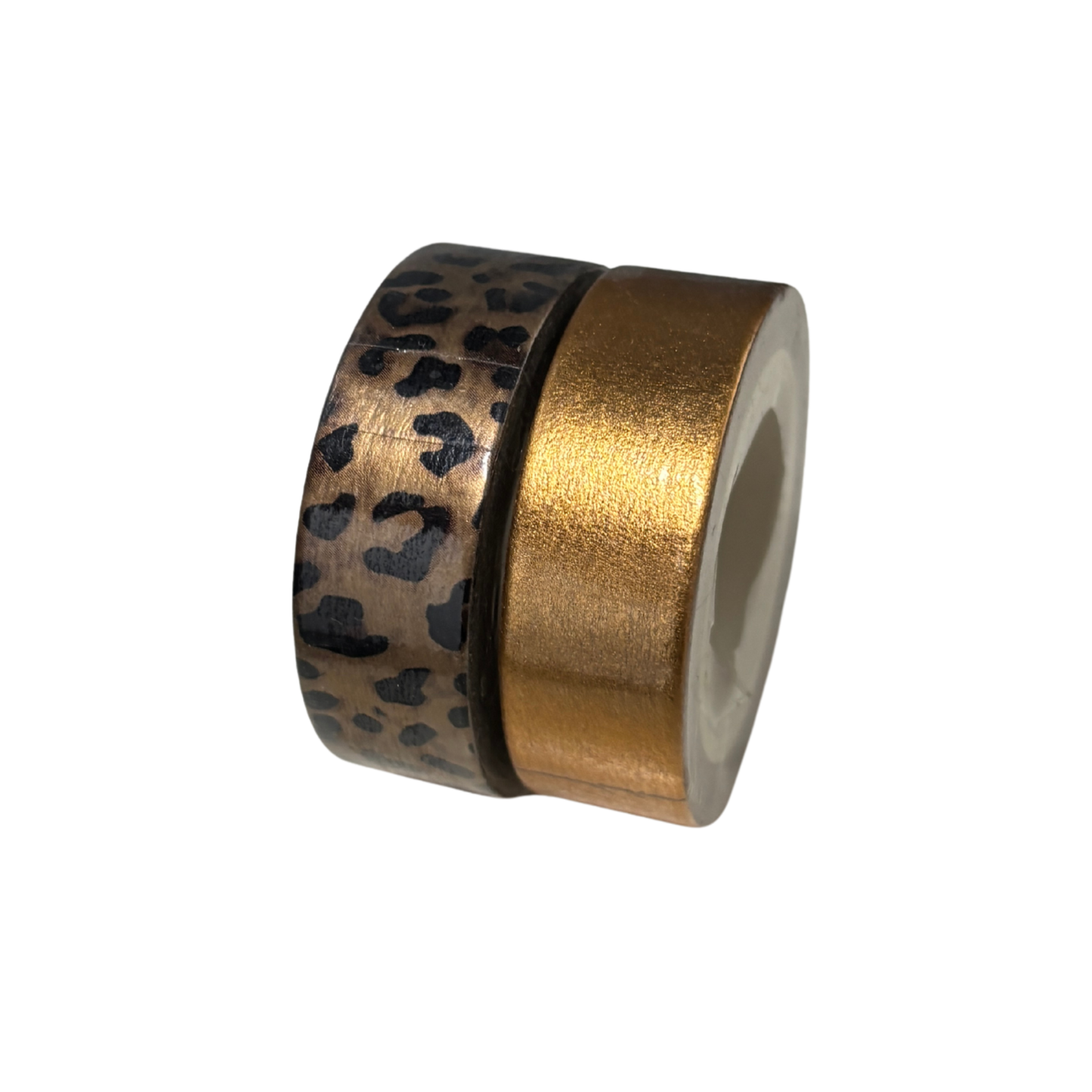 Leopard and Copper Washi Tape Set | Metallic Leopard Print & Copper | Set of 2