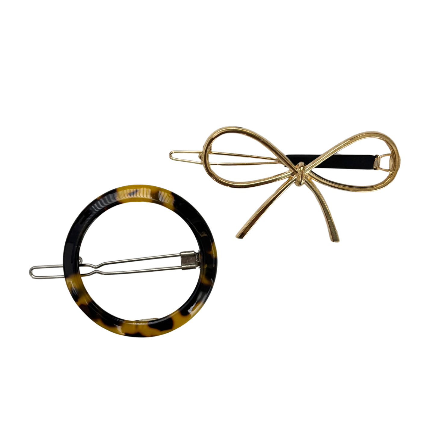Clip Barrette Set of 2 in Geo Shapes | Tortoise, Gold, Silver | Multiple Styles