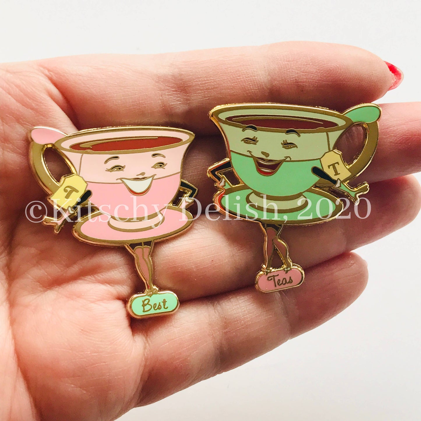 Best Teas Hard Enamel Pin Set | Gold-Plated Teacups