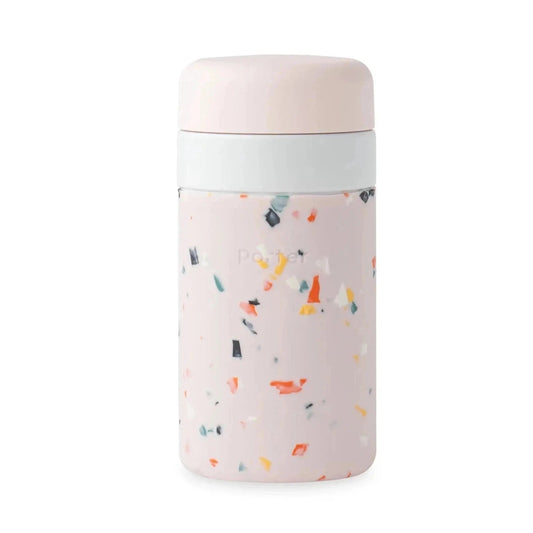 12oz Terrazzo Porter Insulated Bottle In Blush | Insulated Ceramic Bottle