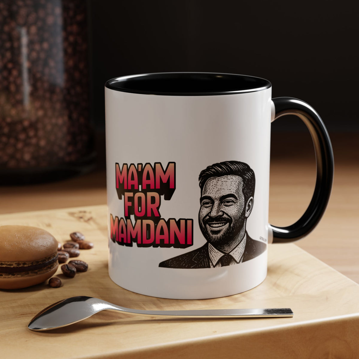 Ma'am for Mamdani NYC Mayor 11oz Black Accent Coffee Mug