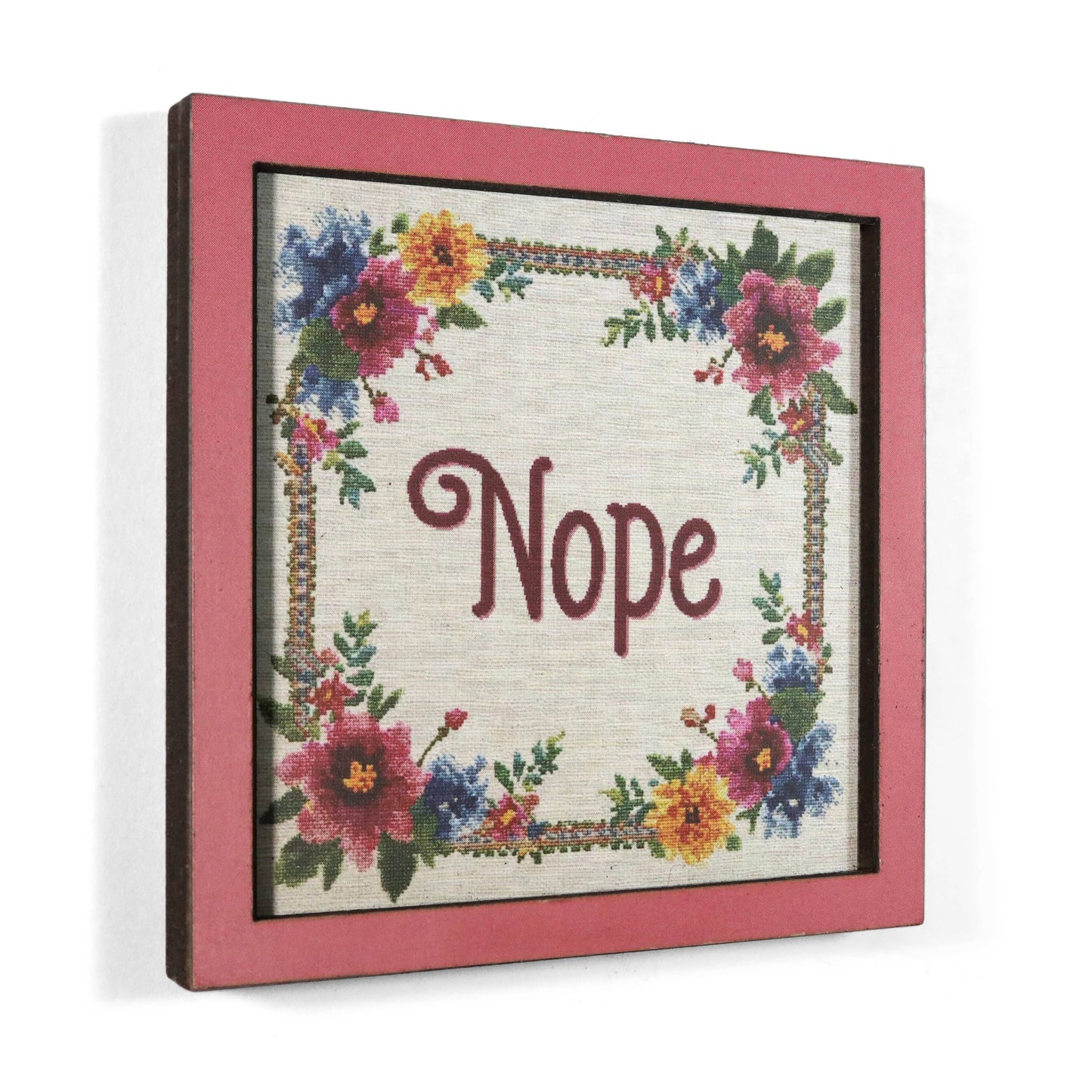Nope Funny Wooden Magnet