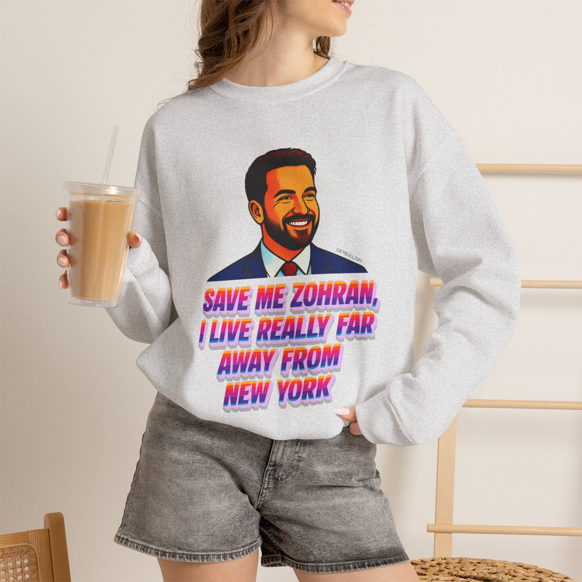 Save Me Zohran I Live Really Far Away from New York Mamdani  Unisex Heavy Blend™ Crewneck Sweatshirt [Sizes S-5X]