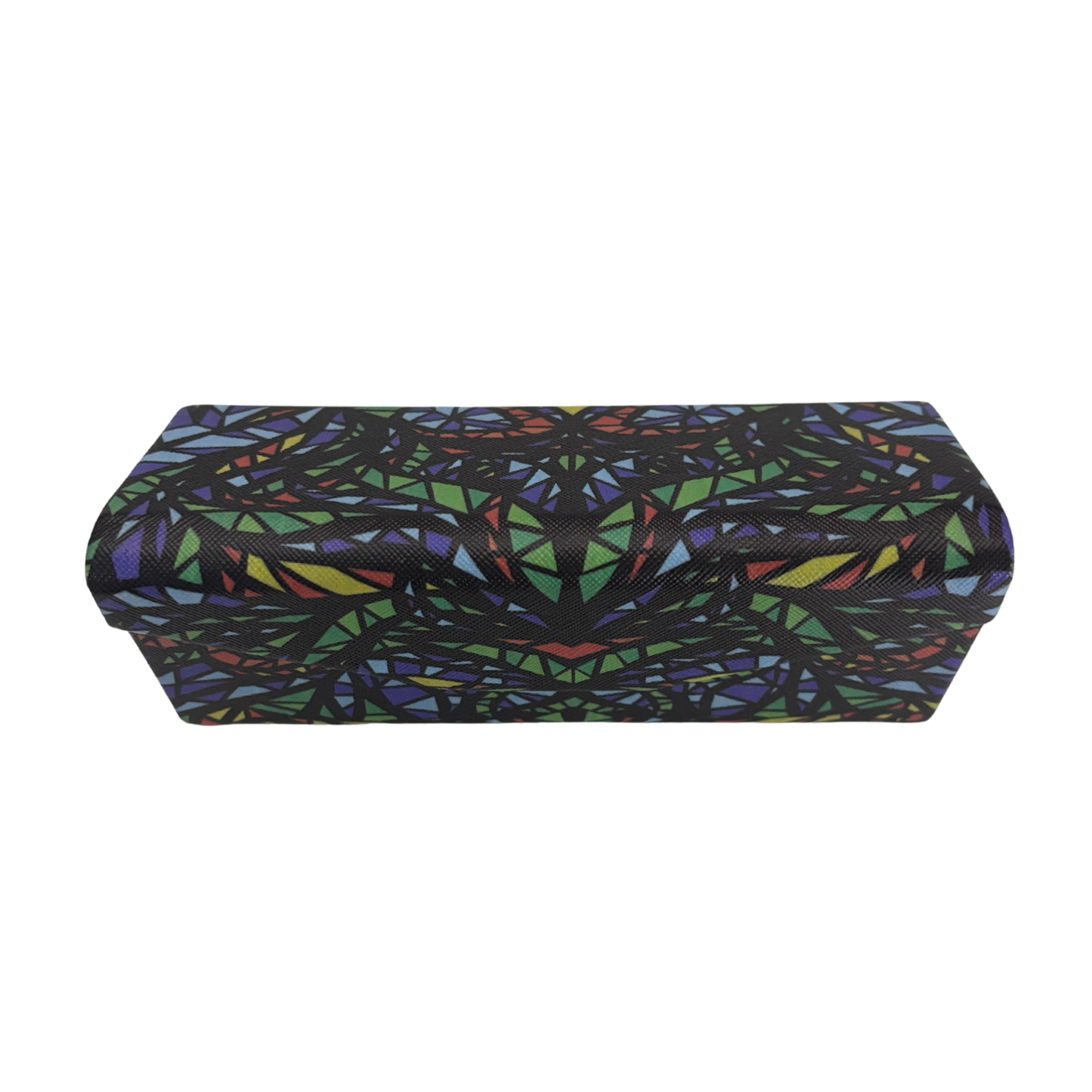 Stained Glass Print Folds-Flat Eyeglasses Case | Magnetic Closure, Velvet Lining
