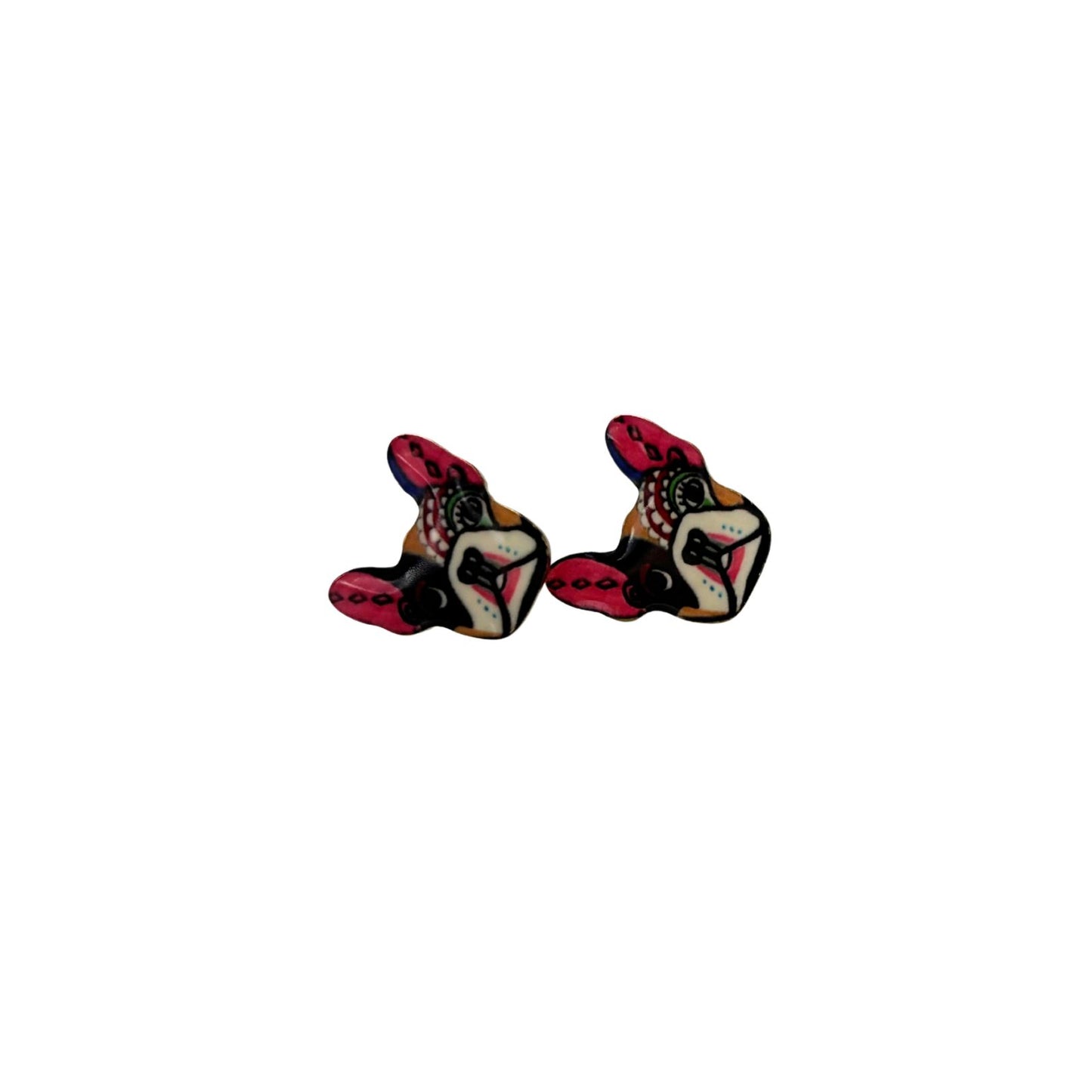 Graffiti Dog Stud Earrings | Street Art Novelty Earrings
