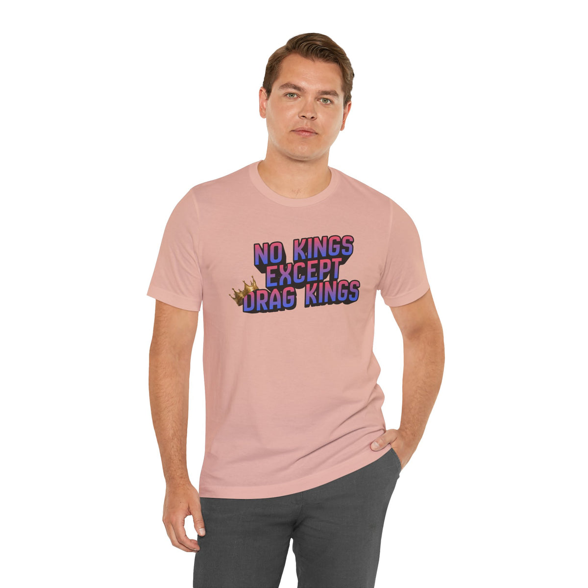 No Kings Except Drag Kings Jersey Short Sleeve Tee | Pride Drag King Statement Shirt [Sizes XS-4XL]