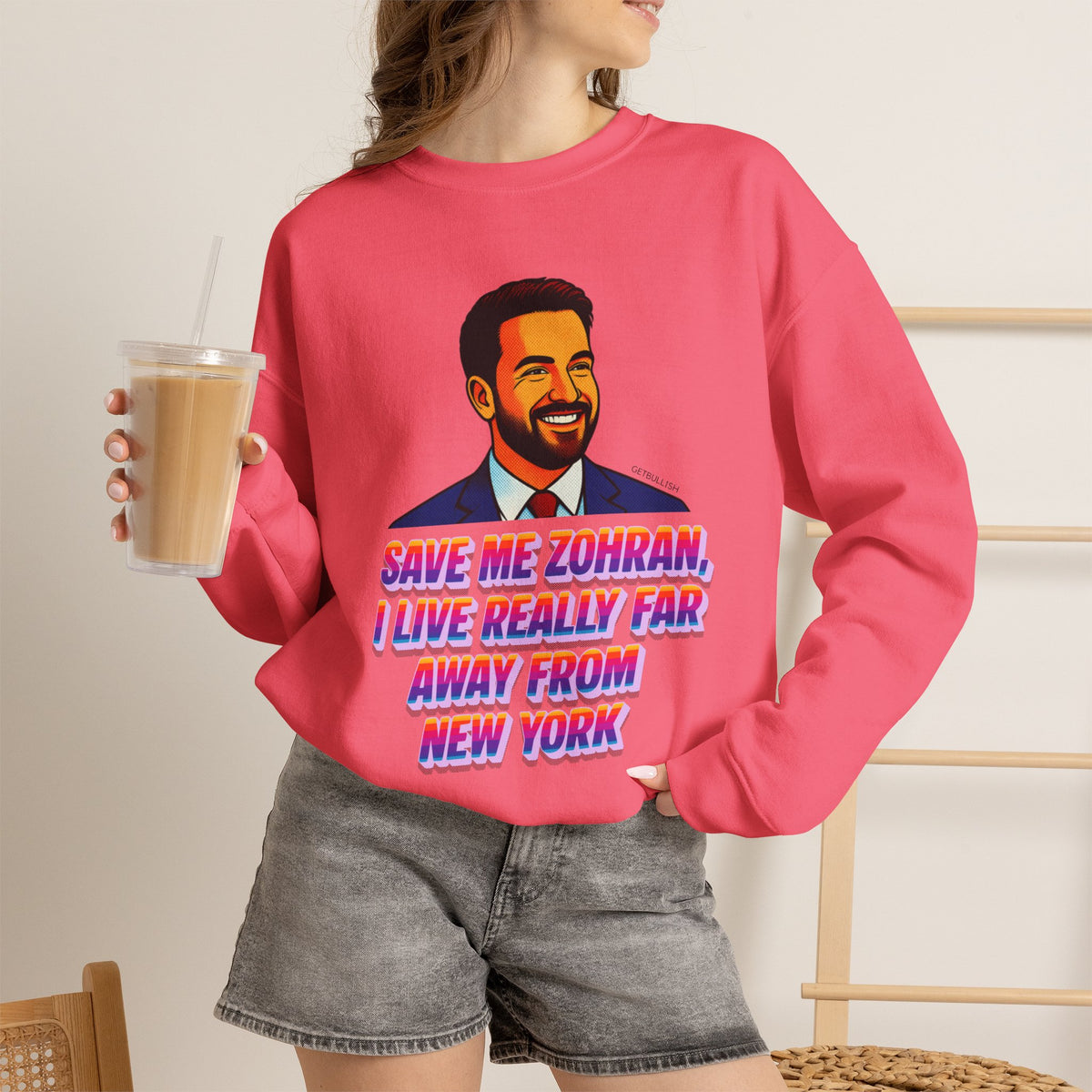 Save Me Zohran I Live Really Far Away from New York Mamdani  Unisex Heavy Blend™ Crewneck Sweatshirt [Sizes S-5X]