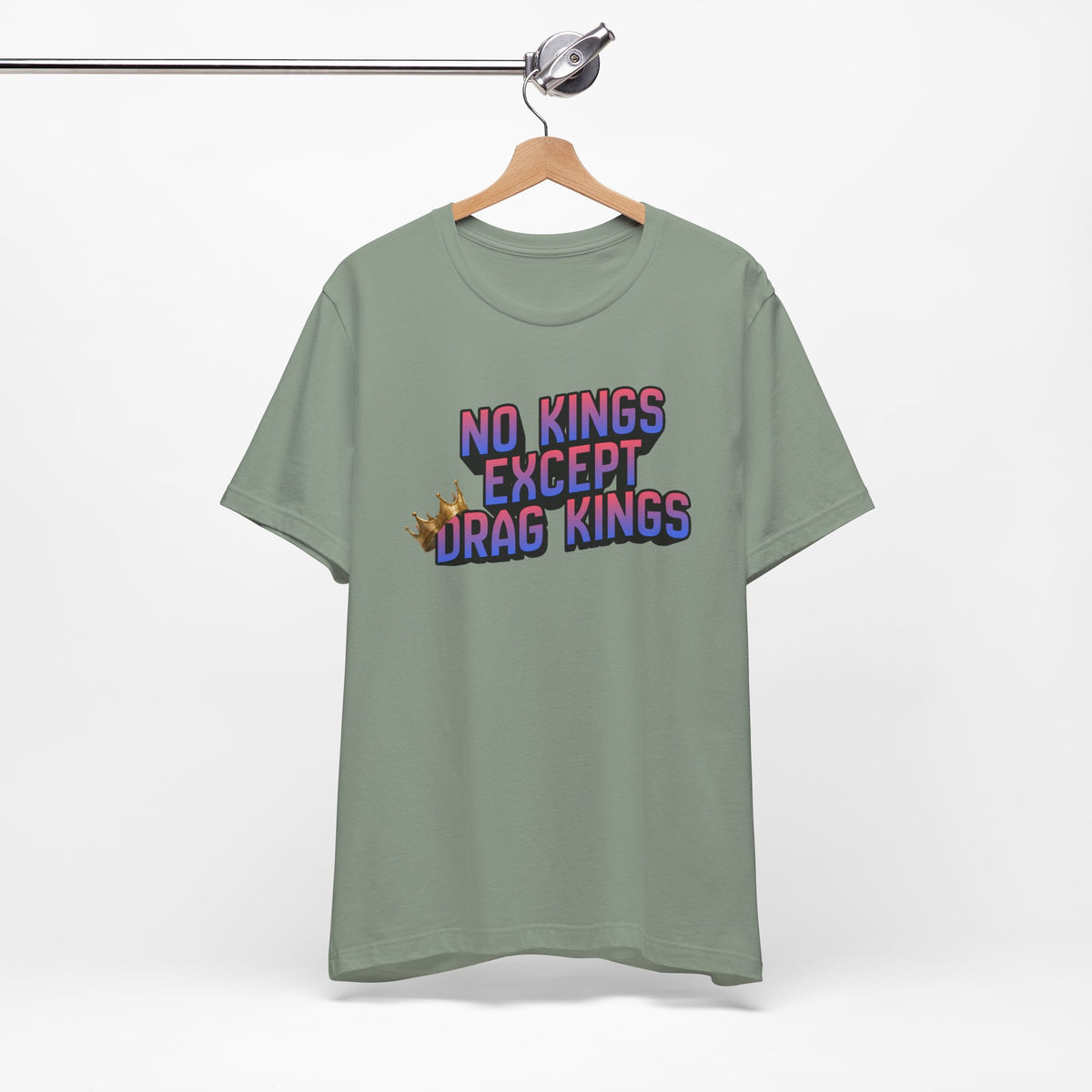 No Kings Except Drag Kings Jersey Short Sleeve Tee | Pride Drag King Statement Shirt [Sizes XS-4XL]
