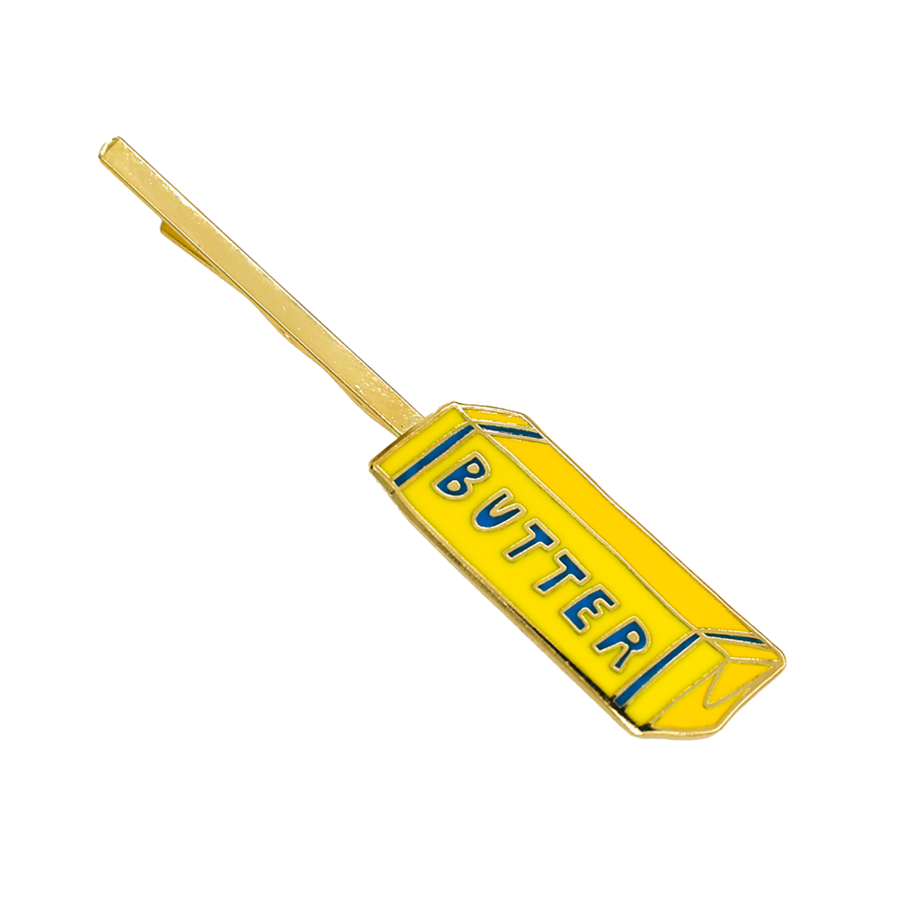 18K Gold Plated Butter Hairpin | Cloisonné Gold Metal Single Hair Pin