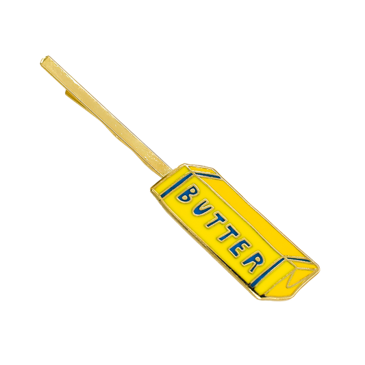 18K Gold Plated Butter Hairpin | Cloisonné Gold Metal Single Hair Pin