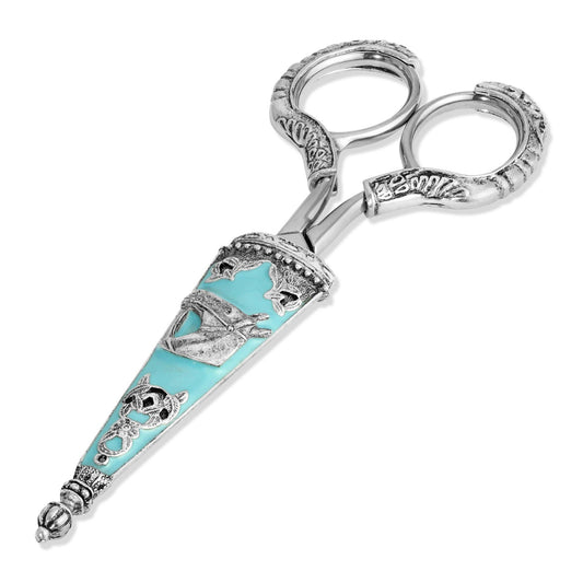 1928 Jewelry Turquoise Horse Small Scissors with Scissors Holder