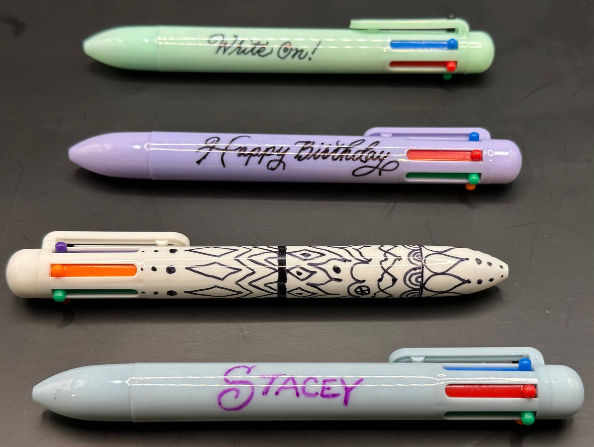 1980s Girl Pen | 6-in-1 Retro Multi Color Click Pens