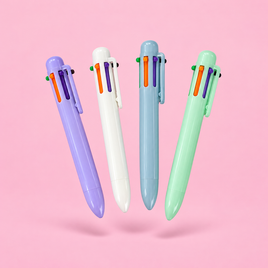 1980s Girl Pen | 6-in-1 Retro Multi Color Click Pens-Gifts Amazing!-The Bullish Store
