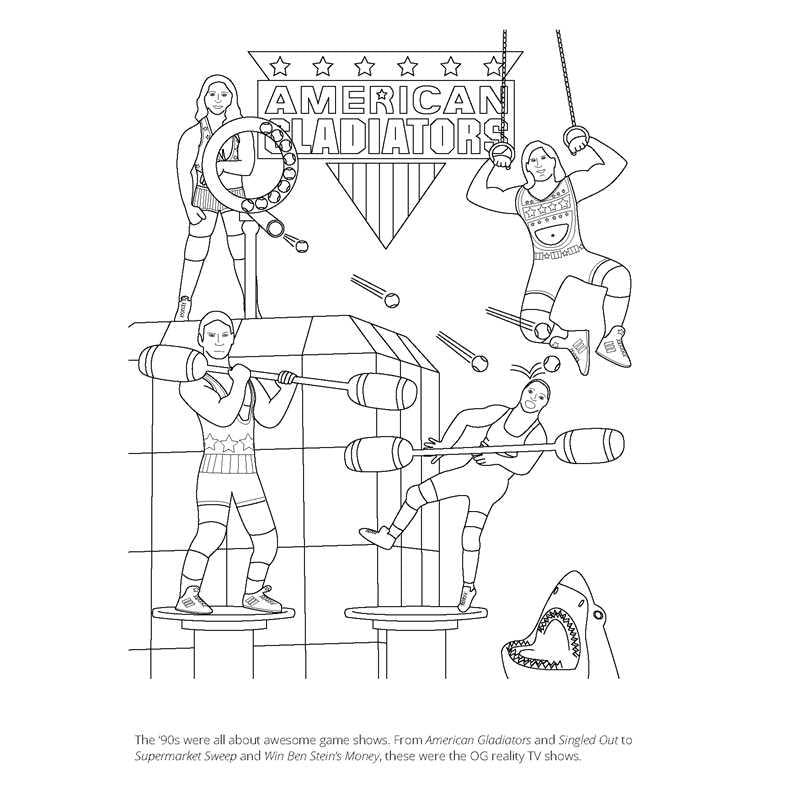 1990s Coloring Book by James Grange | Retro Vibe '90s and Millennials Funny Colouring Pads