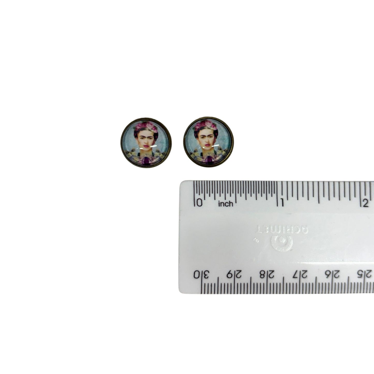 Frida Kahlo Small Cabochon Stud Earrings | Frida Portrait Jewelry