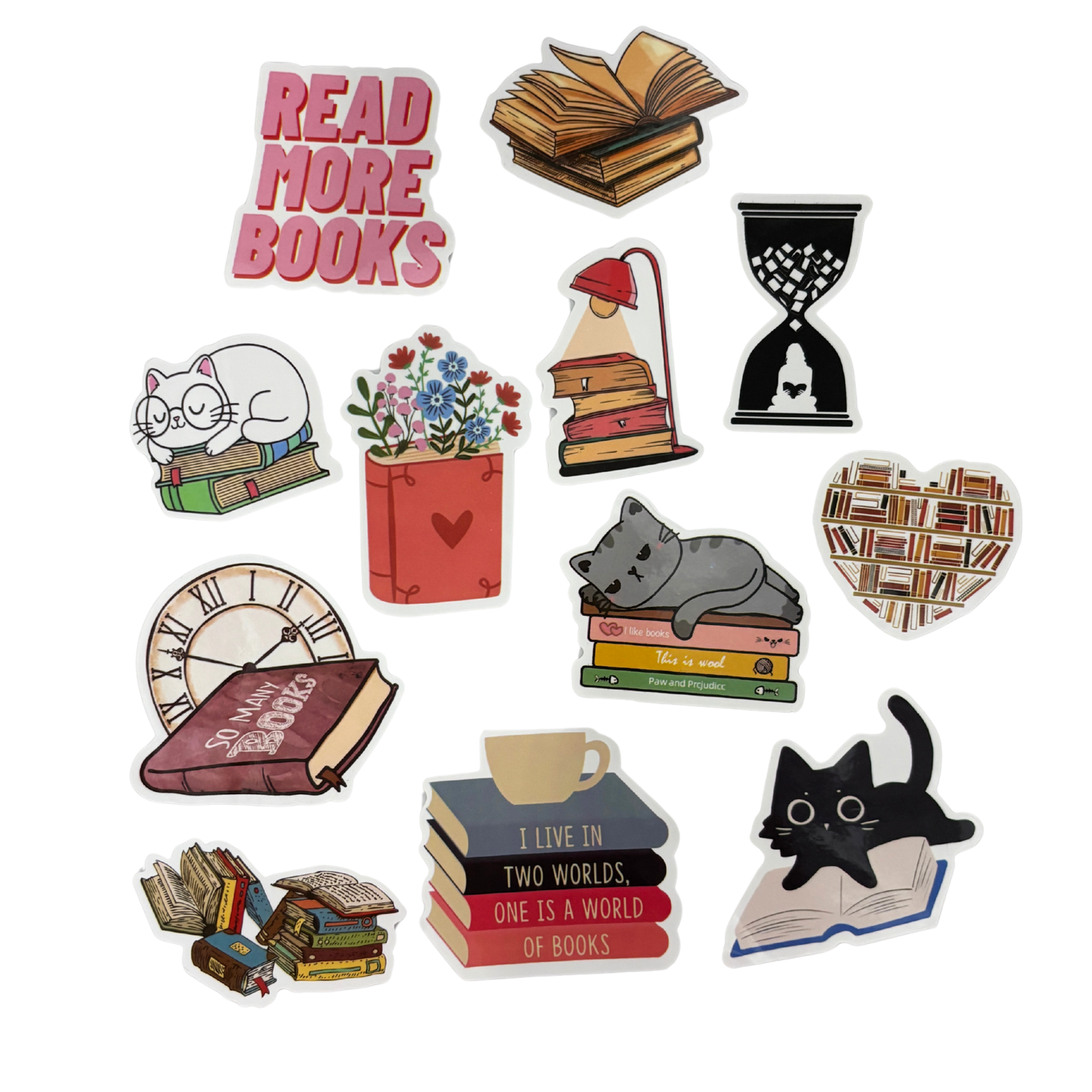 Book Lover Sticker Pack | 13–20 Stickers in 4 Bookish Themes