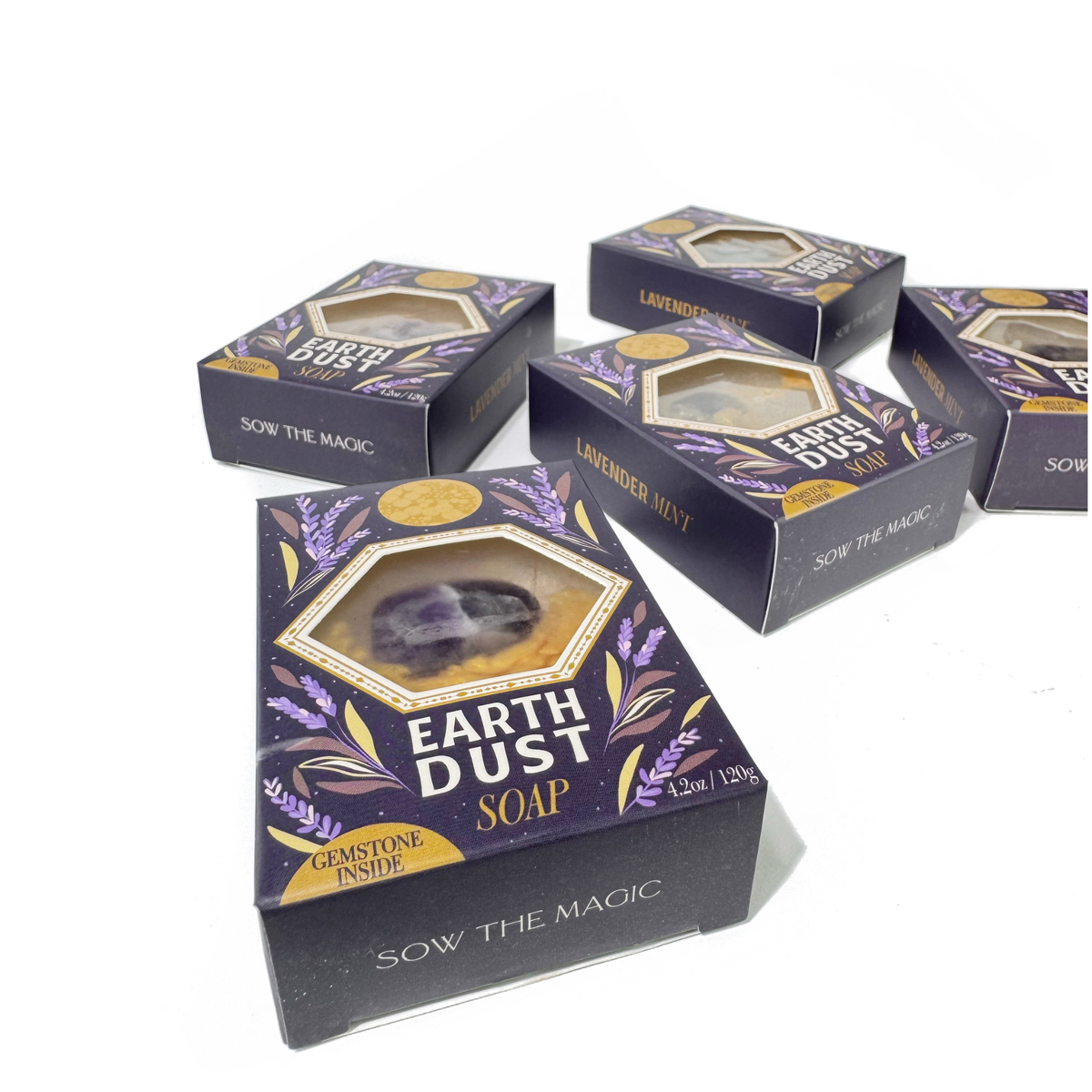 Earth Dust Lavender Sage Gemstone Bar Soap with Amethyst-Sow the Magic-The Bullish Store