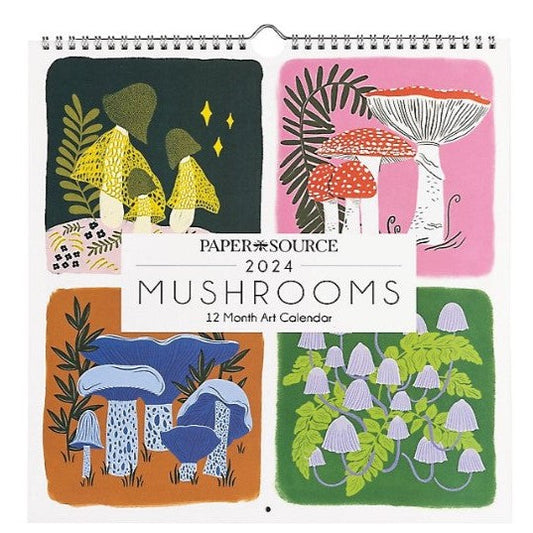 2024 Mushrooms Wall Calendar | Hanging Artwork Illustrated 12 Month Calendar