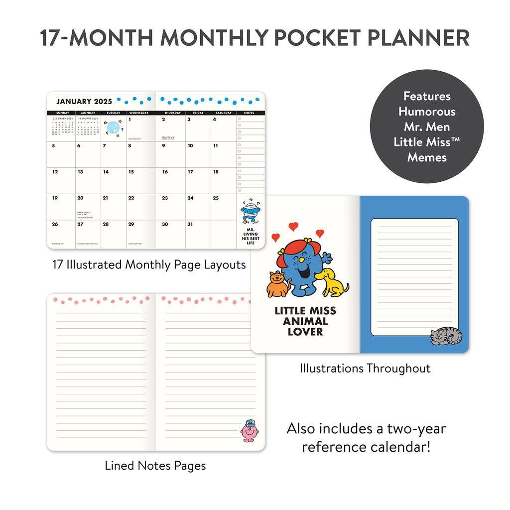 2025 Little Miss Punctual Monthly Pocket Planner