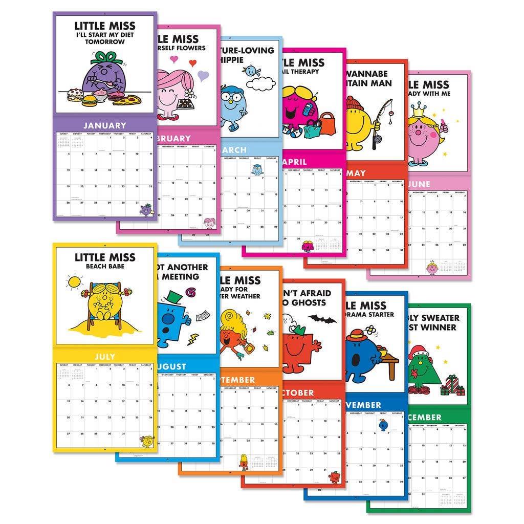 2025 Mr. Men Little Miss 12" x 12" Calendar