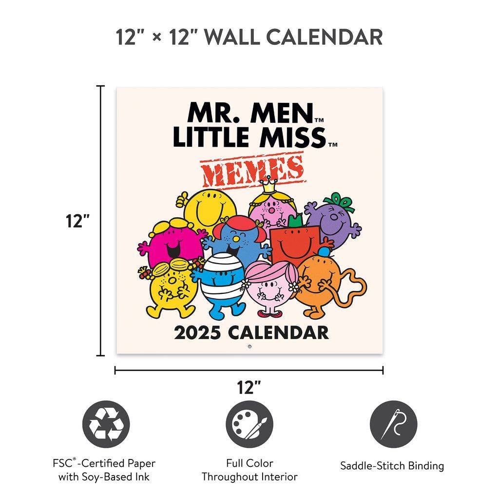 2025 Mr. Men Little Miss 12" x 12" Calendar