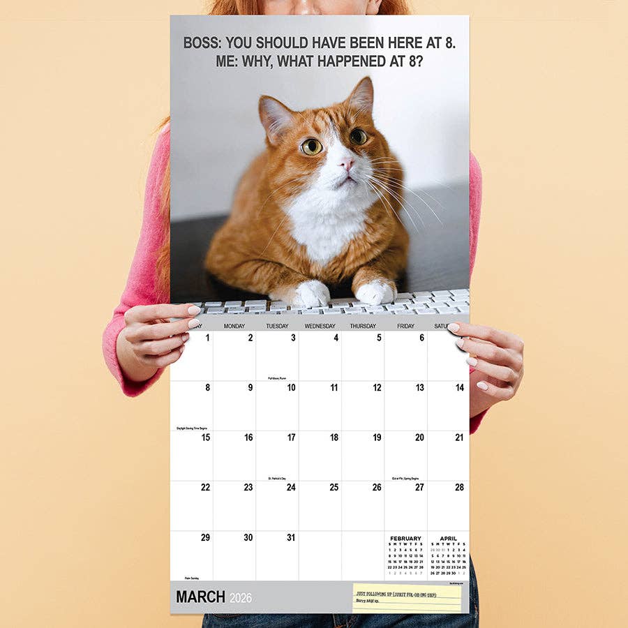 2026 Corporate Cats Wall Calendar | Cute Funny Cat Lovers Calendar Poster | 12" x 12"