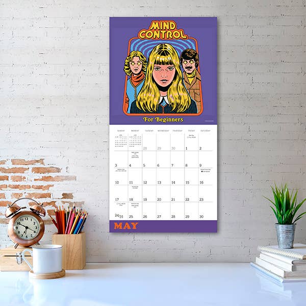 2026 Twisted Nostalgia Wall Calendar | Spooky Retro-inspired Calendar Poster | 12'' x 12''