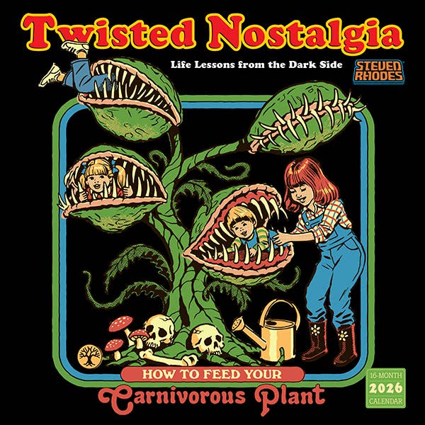 2026 Twisted Nostalgia Wall Calendar | Spooky Retro-inspired Calendar Poster | 12'' x 12''