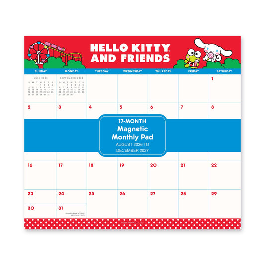 2027 Hello Kitty® and Friends Retro Magnetic Monthly Pad-Orange Circle Studio-The Bullish Store