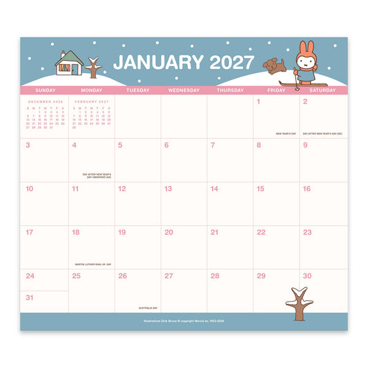 2027 Miffy A Year in Color Magnetic Monthly Pad-Orange Circle Studio-The Bullish Store