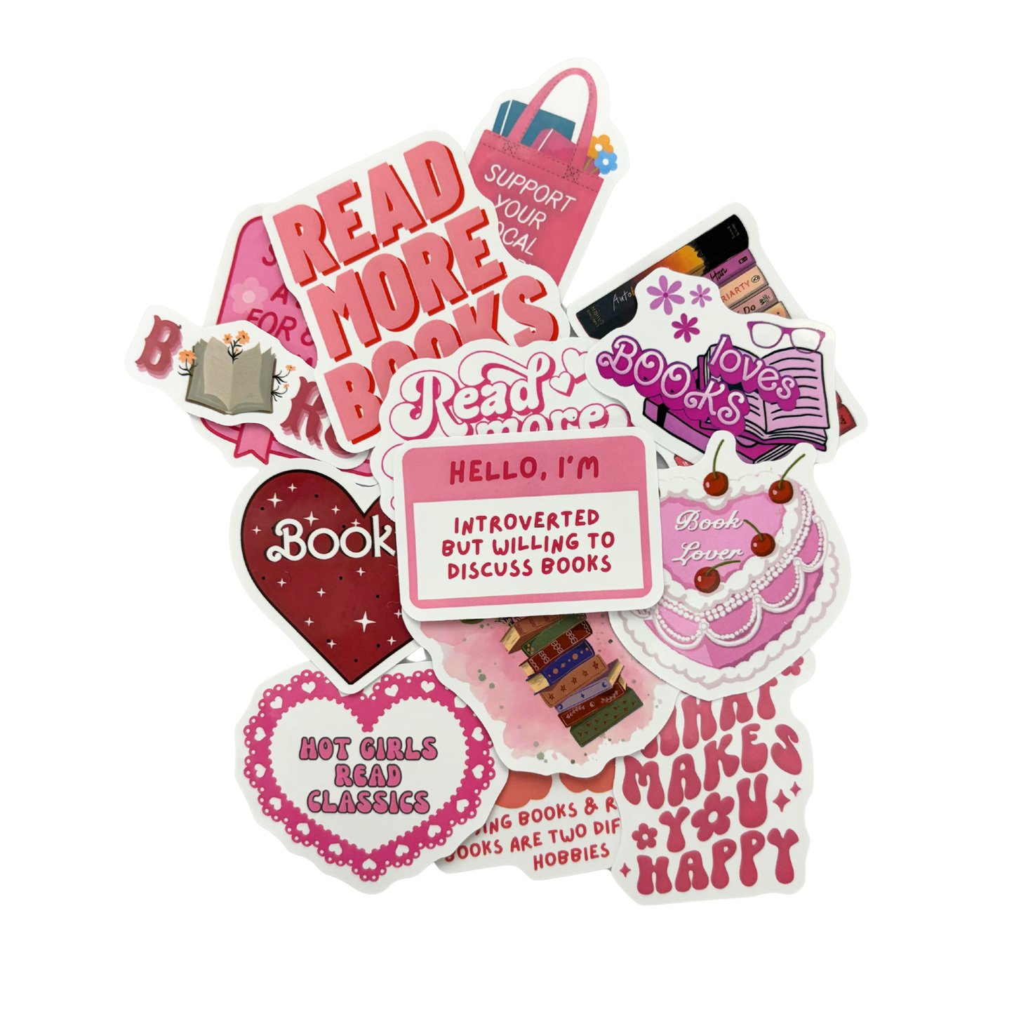 Book Lover Sticker Pack | 13–20 Stickers in 4 Bookish Themes